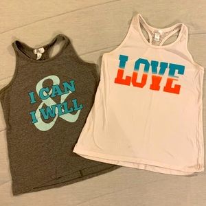 Bundle- 2 racerback workout tanks, women’s medium.